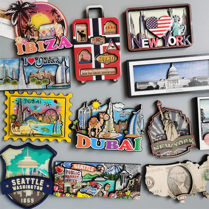 Home Decor New York - Деревянный магнит для холодильника, украшение для