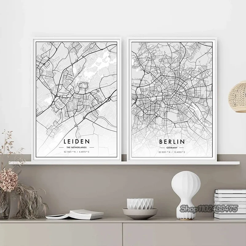 Home Decor New York - Картина на холсте с картами городов