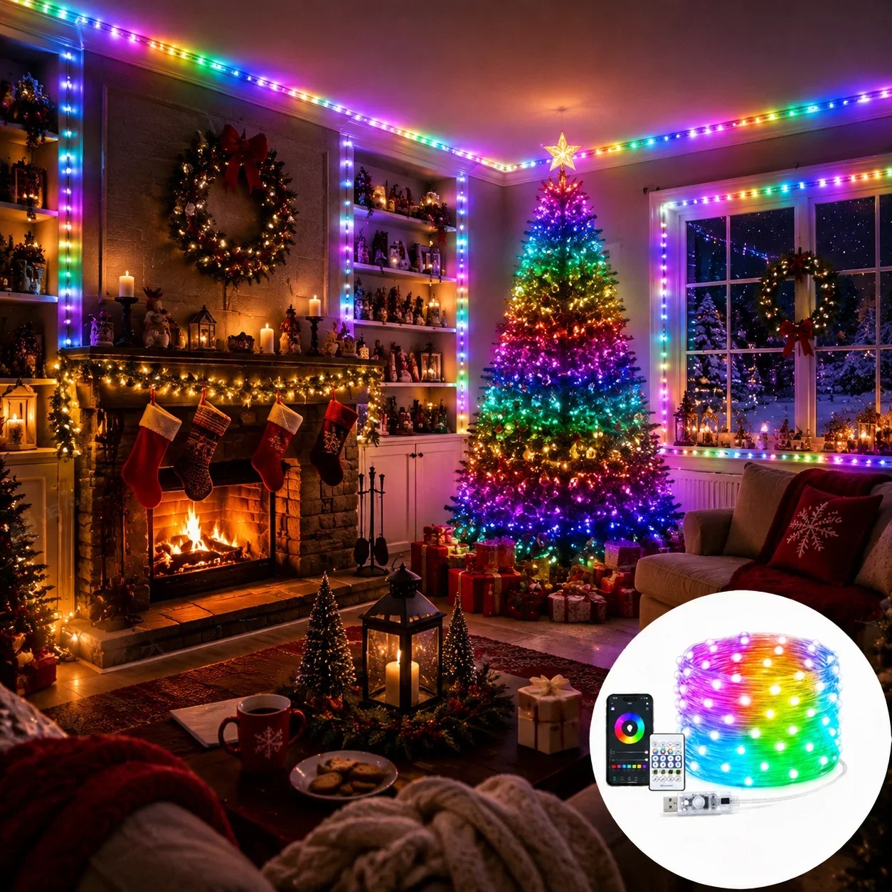 Умная Bluetooth RGB LED гирлян – обзор и цена Home Decor Free App